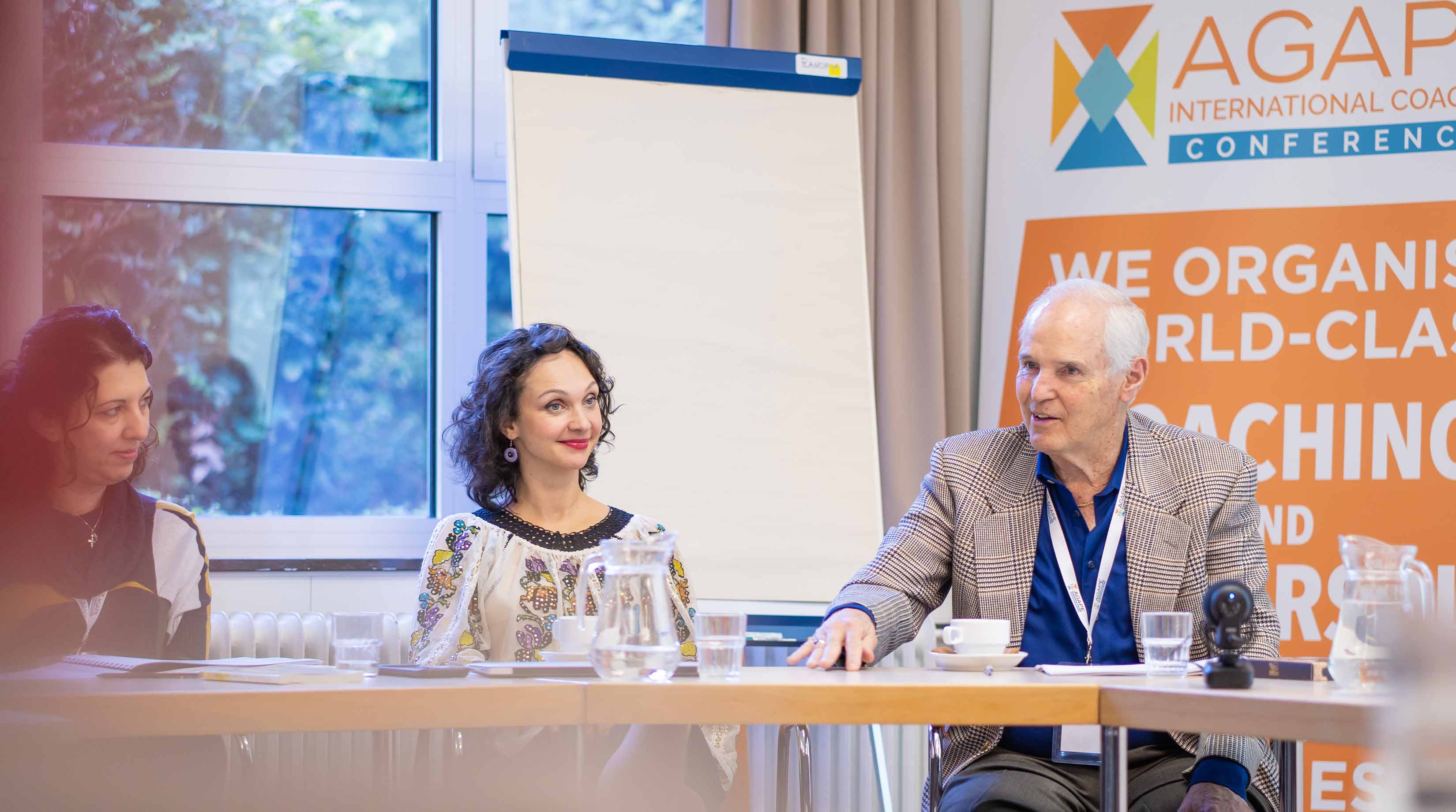 Magda Țepoi și Tim Gallwey — AGAPE International Coaching Conference